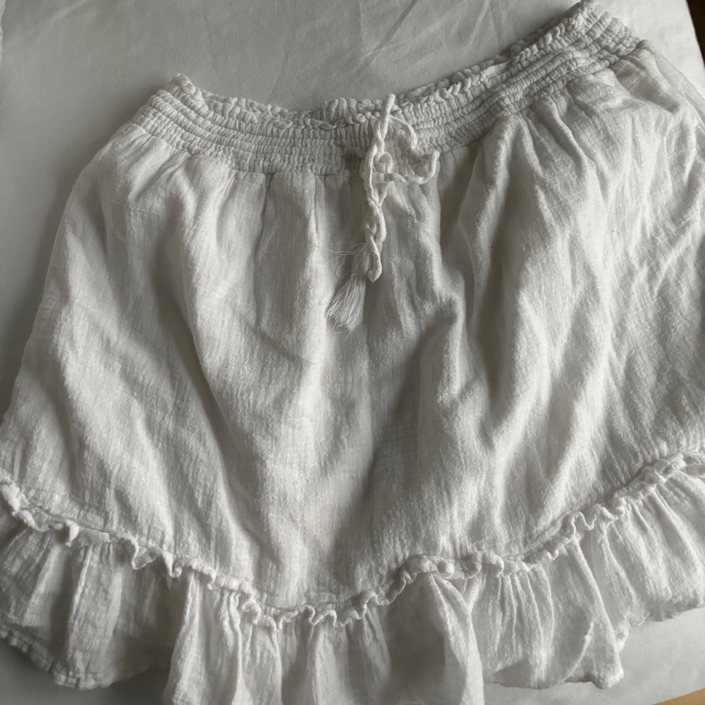 White Ruffled Skirt hm linen